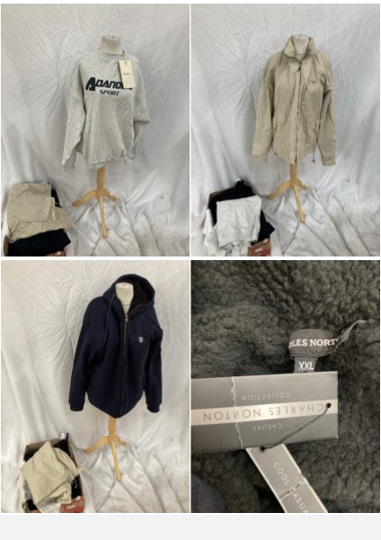 Lot 125  
            Edinburgh SR33 - Delivery Only 

                
1 BOX OF MENS CLOTHING TO INCLUDE CREAM GANT JACKET SIZE L : LOCATION - B RACK