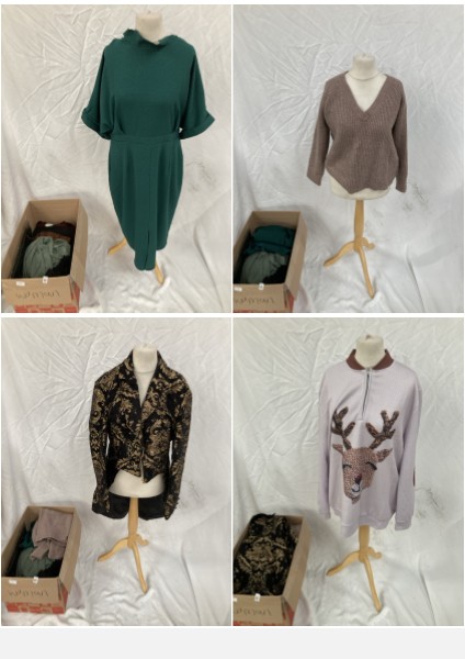 Lot 139  
            Edinburgh SR33 - Delivery Only 

                
1 BOX OF LADIES CLOTHING TO INCLUDE GREEN JUMPER SIZE M: LOCATION - B RACK
