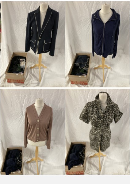 Lot 159  
            Edinburgh SR33 - Delivery Only 

                
1 BOX OF LADIES CLOTHING TO INCLUDE NEXT TAILORED JACKET SIZE JK 14: LOCATION - B...