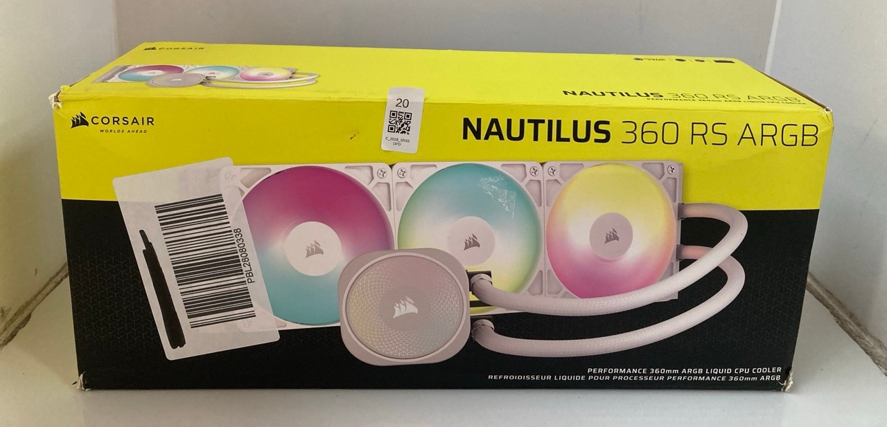 Lot 20  
            Edinburgh SR33 - Delivery Only 

                
CORSAIR NAUTILUS 360 RS ARGB LIQUID COOLER: LOCATION - TOP 50