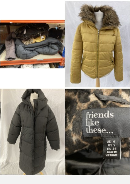 Lot 224  
            Edinburgh SR33 - Delivery Only 

                
QUANTITY OF JACKETS TO INCLUDE FRIENDS LIKE THESE ANIMAL PRINT JACKET SIZE UK 6: ...