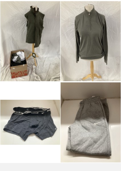 Lot 312  
            Edinburgh SR33 - Delivery Only 

                
1 BOX OF MENS CLOTHING TO INCLUDE GREY NIKE JOGGERS SIZE S: LOCATION - D RACK