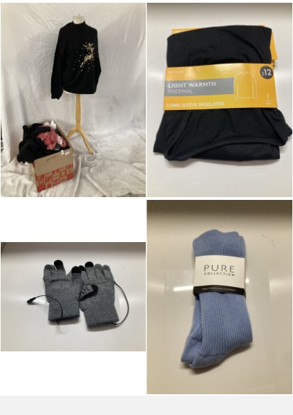 Lot 313  
            Edinburgh SR33 - Delivery Only 

                
1 BOX OF WOMEN'S CLOTHING TO INCLUDE WOMEN'S BLACK BELOVED JUMPER SIZE XL: LOCATI...