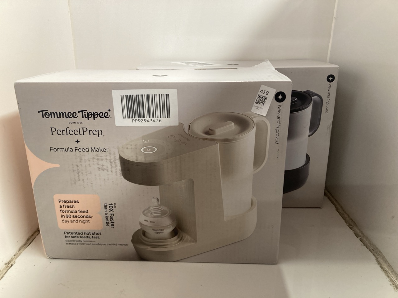 Lot 419  
            Edinburgh SR33 - Delivery Only 

                
2 X TOMMEE TIPPEE PERFECT PREP MACHINE, BABY BOTTLE FORMULA FEED MAKER WITH ANTIB...