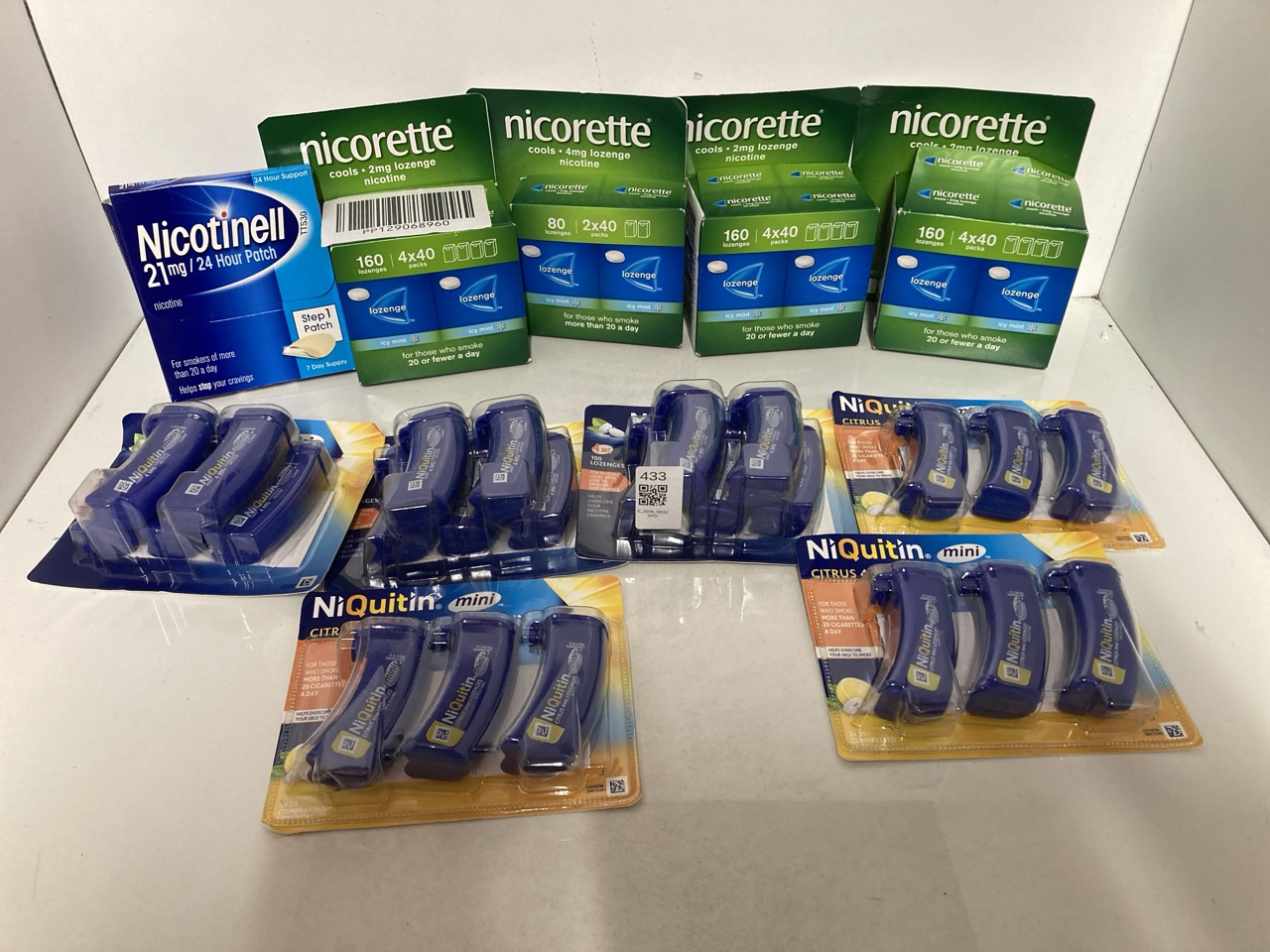 Lot 433  
            Edinburgh SR33 - Delivery Only 

                
QUANTITY OF ITEMS TO INCLUDE NIQUITIN 4MG MINIS CITRUS LOZENGES - CITRUS FLAVOUR ...