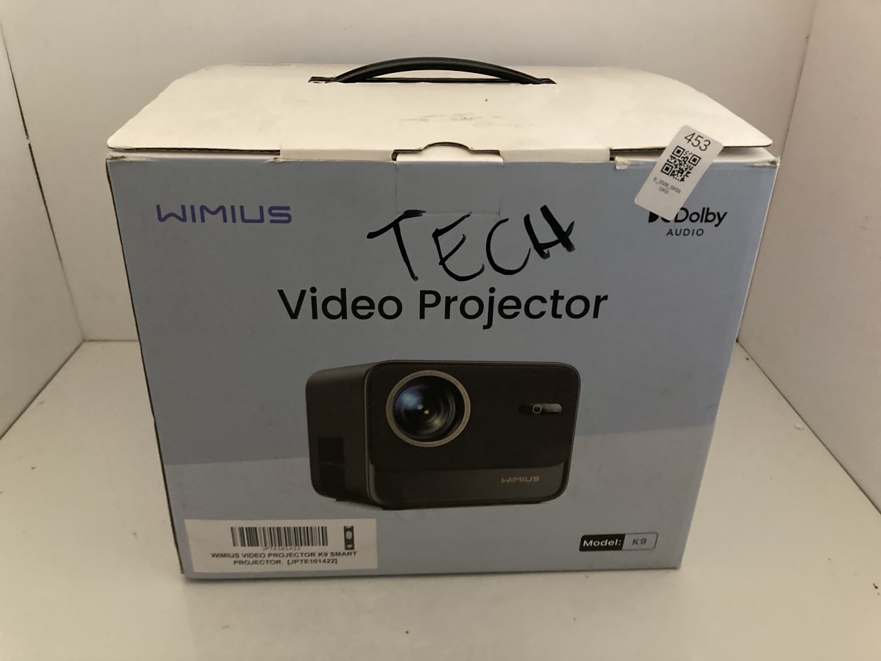 Lot 453  
            Edinburgh SR33 - Delivery Only 

                
WIMIUS VIDEO PROJECTOR K9 SMART PROJECTOR.  [JPTE101422] : LOCATION - E RACK
