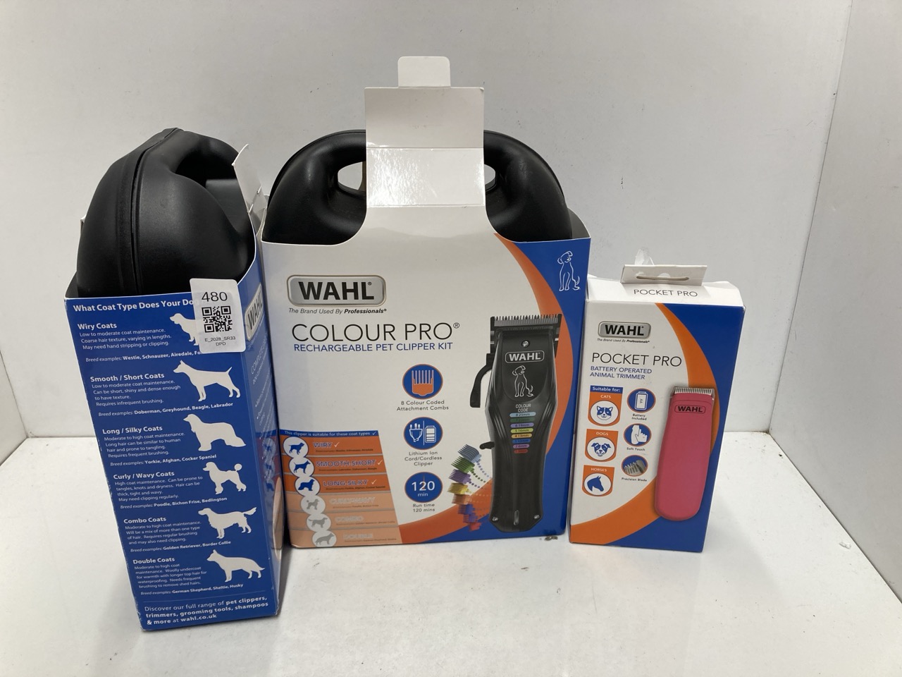 Lot 480  
            Edinburgh SR33 - Delivery Only 

                
QUANTITY OF PET PRODUCTS ITEMS TO INCLUDE WAHL POCKET PRO HAIR TRIMMERS, SMALL TR...