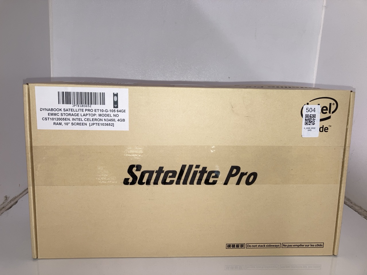 Lot 504  
            Edinburgh SR33 - Delivery Only 

                
X2 DYNABOOK SATELLITE PRO ET10-G-105 64GB EMMC STORAGE LAPTOP: MODEL NO CST101200...