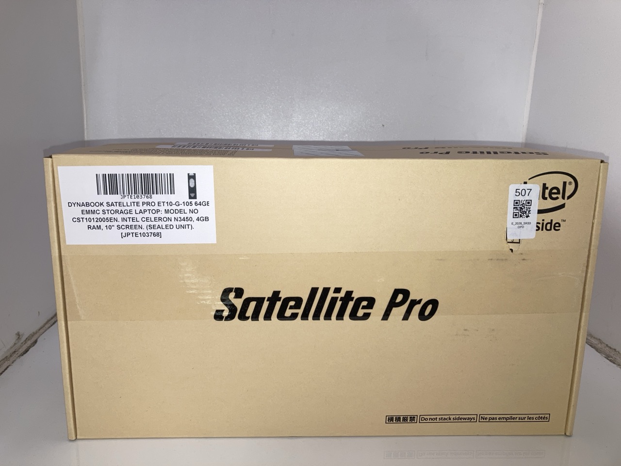 Lot 507  
            Edinburgh SR33 - Delivery Only 

                
X2 DYNABOOK SATELLITE PRO ET10-G-105 64GB EMMC STORAGE LAPTOP: MODEL NO CST101200...