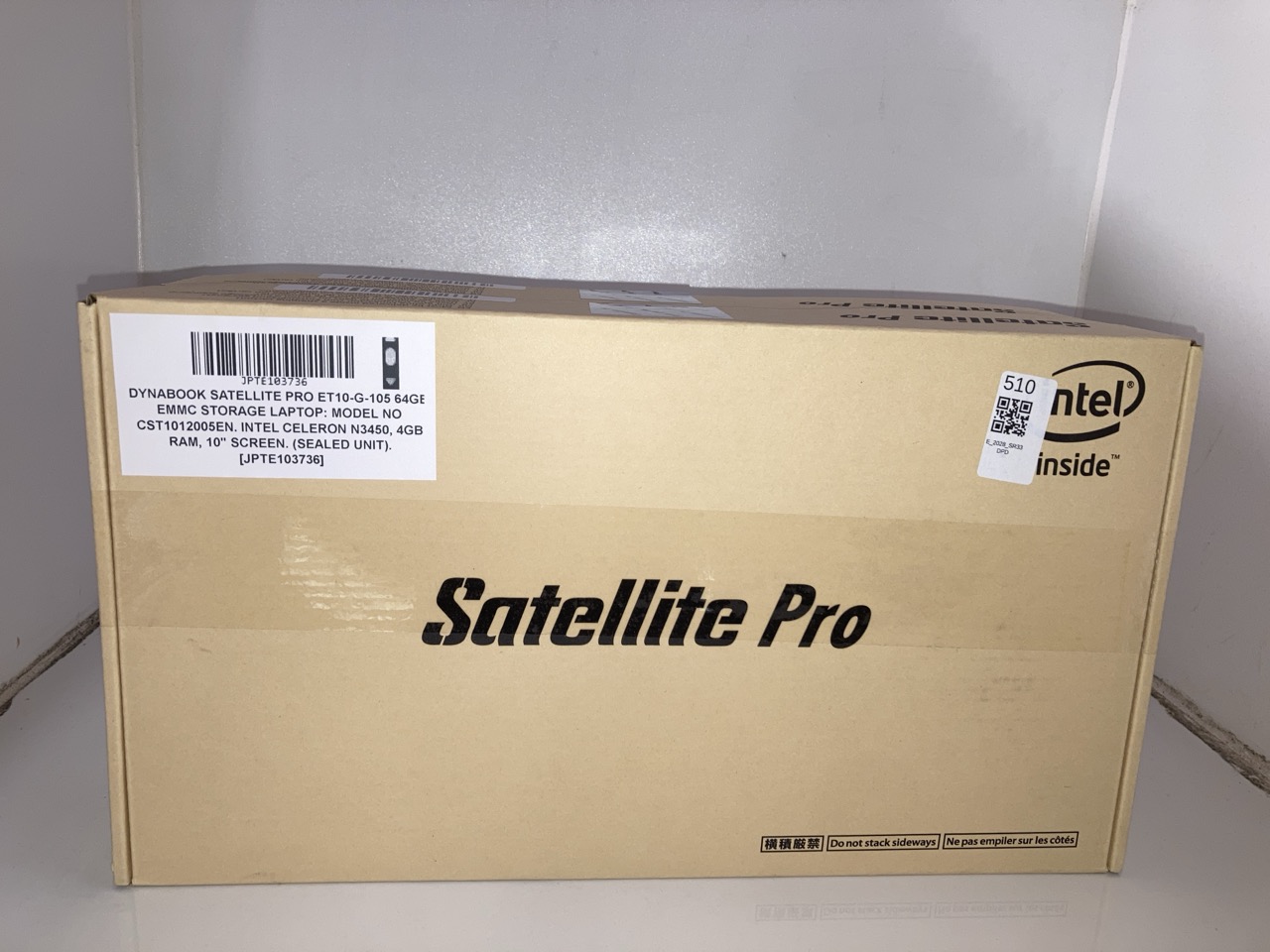 Lot 510  
            Edinburgh SR33 - Delivery Only 

                
X2 DYNABOOK SATELLITE PRO ET10-G-105 64GB EMMC STORAGE LAPTOP: MODEL NO CST101200...