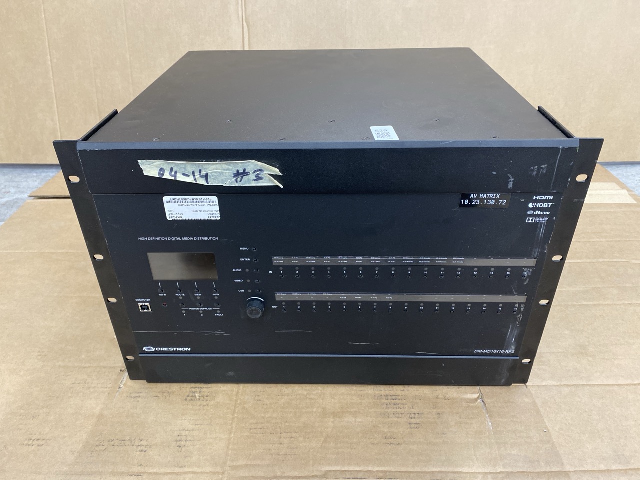 Lot 529  
            Edinburgh SR33 - Delivery Only 

                
CRESTRON DIGITALMEDIA SWITCHER: LOCATION - F RACK