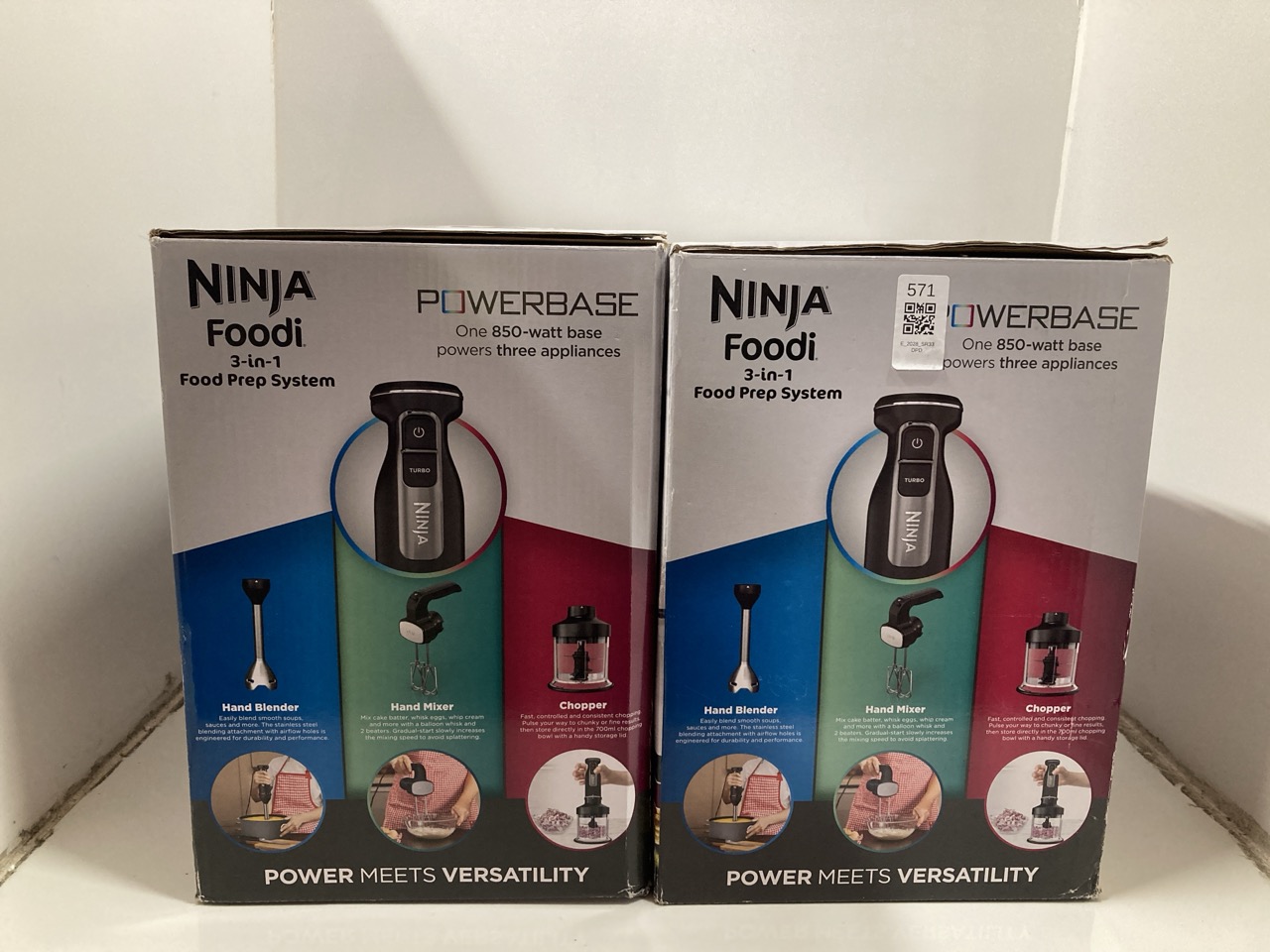 Lot 571  
            Edinburgh SR33 - Delivery Only 

                
2 X NINJA FOODI 3-IN-1 HAND BLENDER, HAND MIXER & CHOPPER, FOOD PROCESSOR, BLACK ...