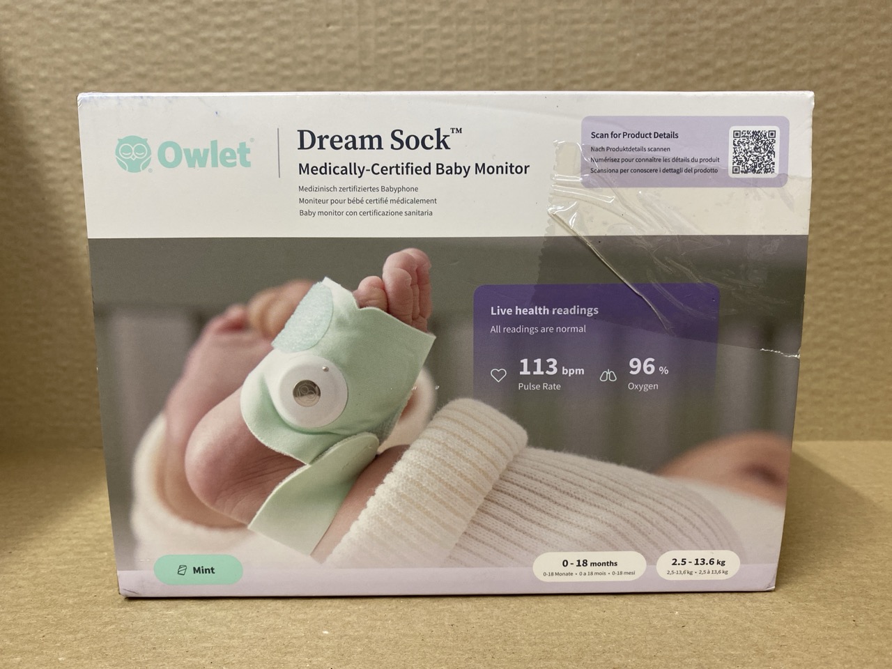 Lot 579  
            Edinburgh SR33 - Delivery Only 

                
OWLET DREAM SOCK® - SMART BABY MONITOR - TRACK LIVE PULSE (HEART) RATE, OXYGEN IN...