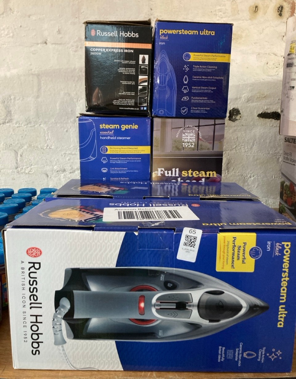 Lot 65  
            Edinburgh SR33 - Delivery Only 

                
QUANTITY OF KITCHEN & APPLIANCES ITEMS TO INCLUDE RUSSELL HOBBS STEAM IRON [3100W...
