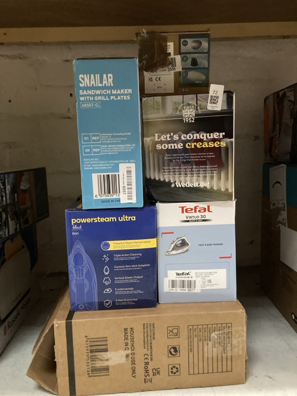 Lot 72  
            Edinburgh SR33 - Delivery Only 

                
QUANTITY OF KITCHEN & APPLIANCES ITEMS TO INCLUDE SNAILAR 2 SLICE SANDWICH TOASTE...