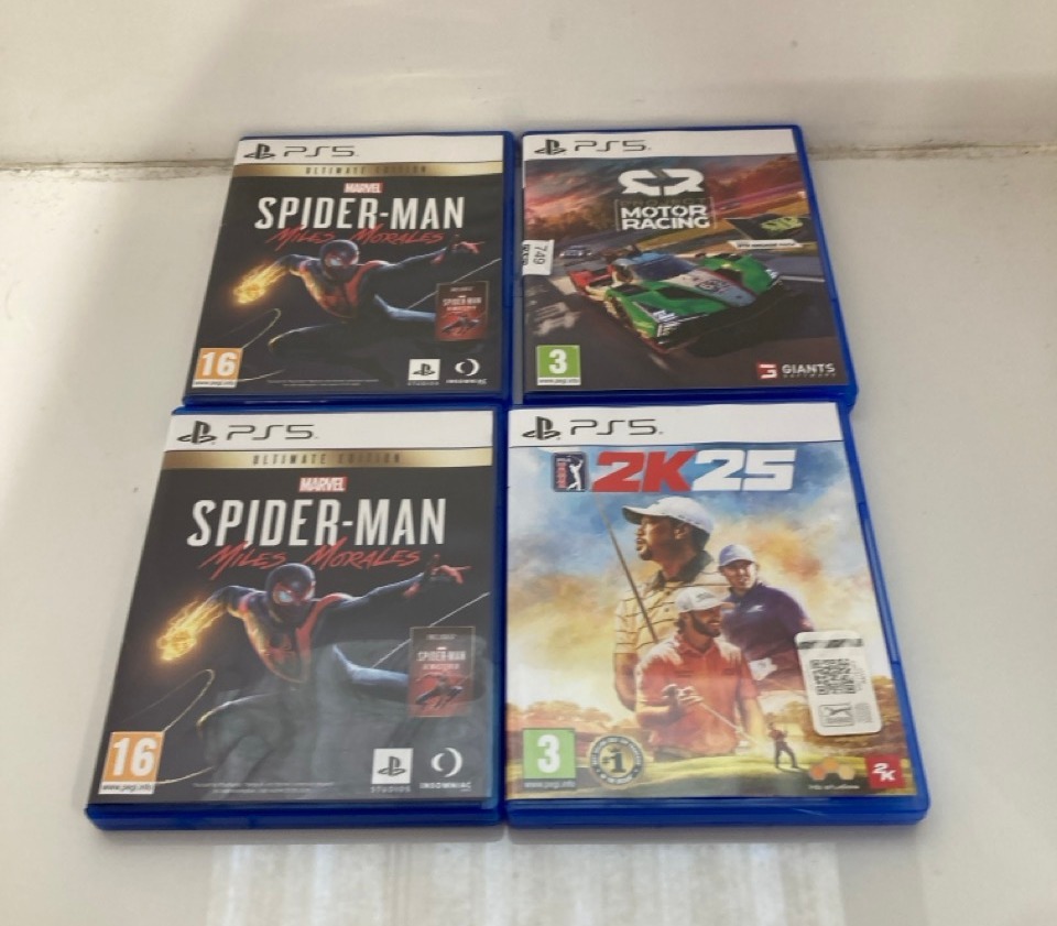 Lot 749  
            Edinburgh SR33 - Delivery Only 

                
QUANTITY OF TECH & GAMING ITEMS TO INCLUDE MARVEL’S SPIDER-MAN: MILES MORALES ULT...
