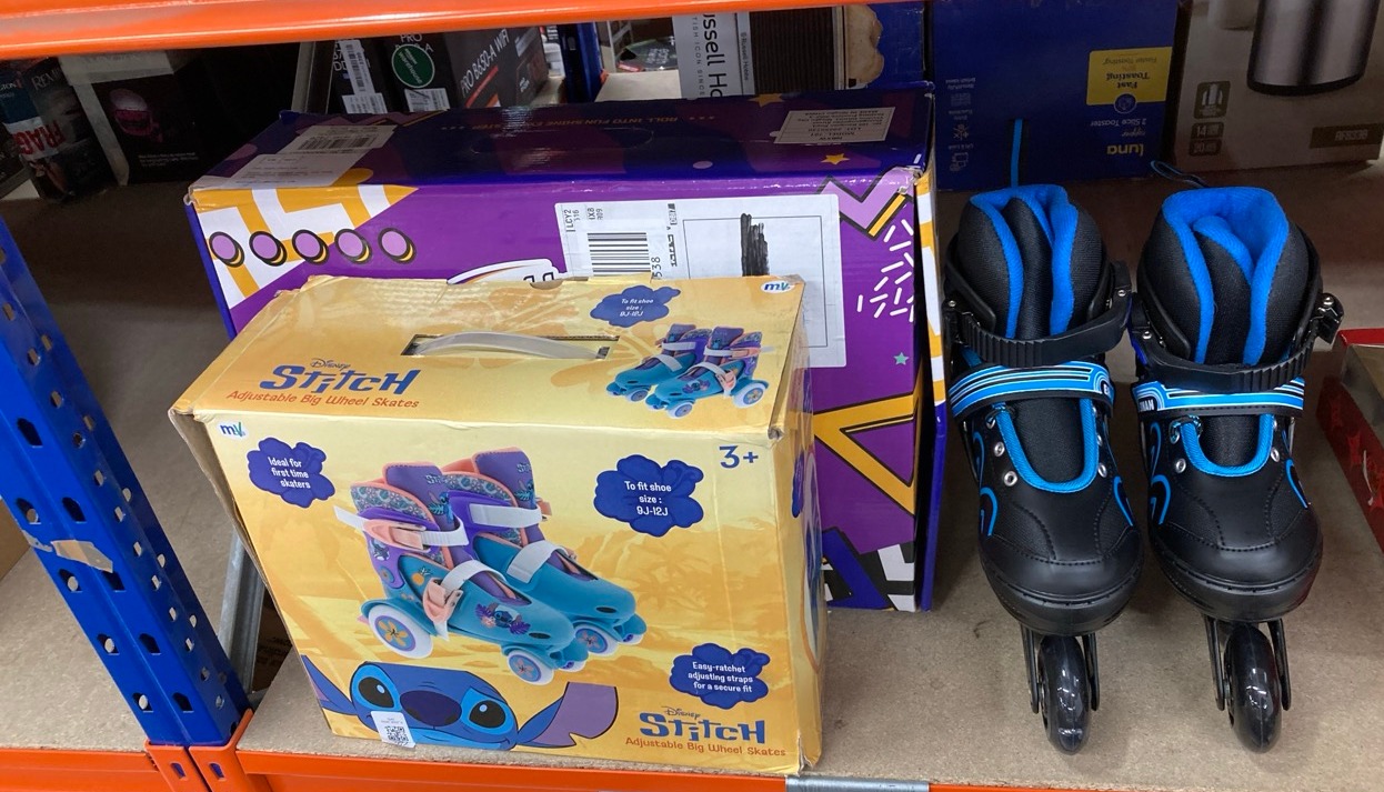 Lot 751  
            Edinburgh SR33 - Delivery Only 

                
QUANTITY OF SPORTS & EXERCISE ITEMS TO INCLUDE DISNEY STITCH KIDS BIG WHEEL ROLLE...