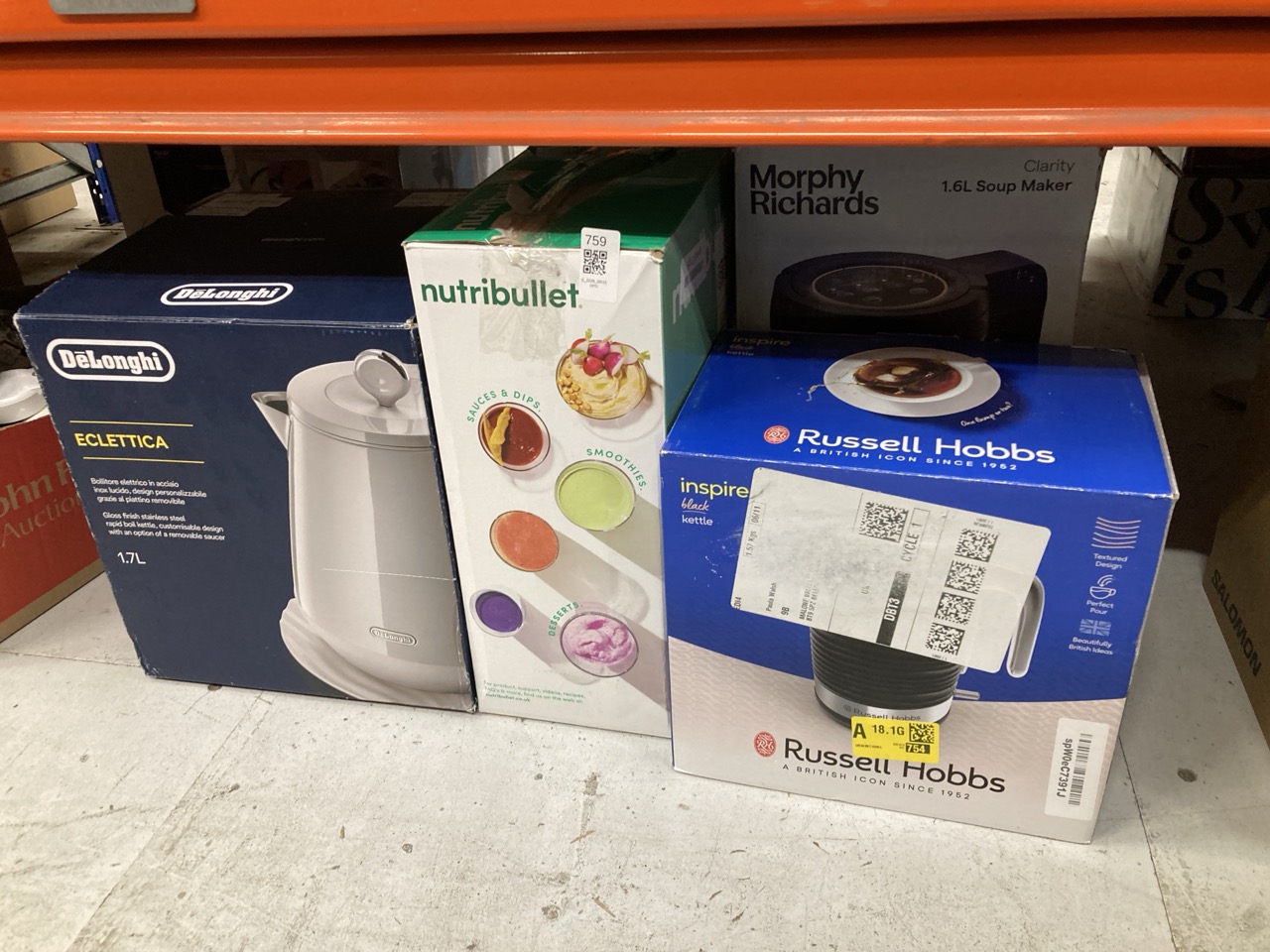 Lot 759  
            Edinburgh SR33 - Delivery Only 

                
QUANTITY OF KITCHEN & APPLIANCES ITEMS TO INCLUDE RUSSELL HOBBS INSPIRE ELECTRIC ...