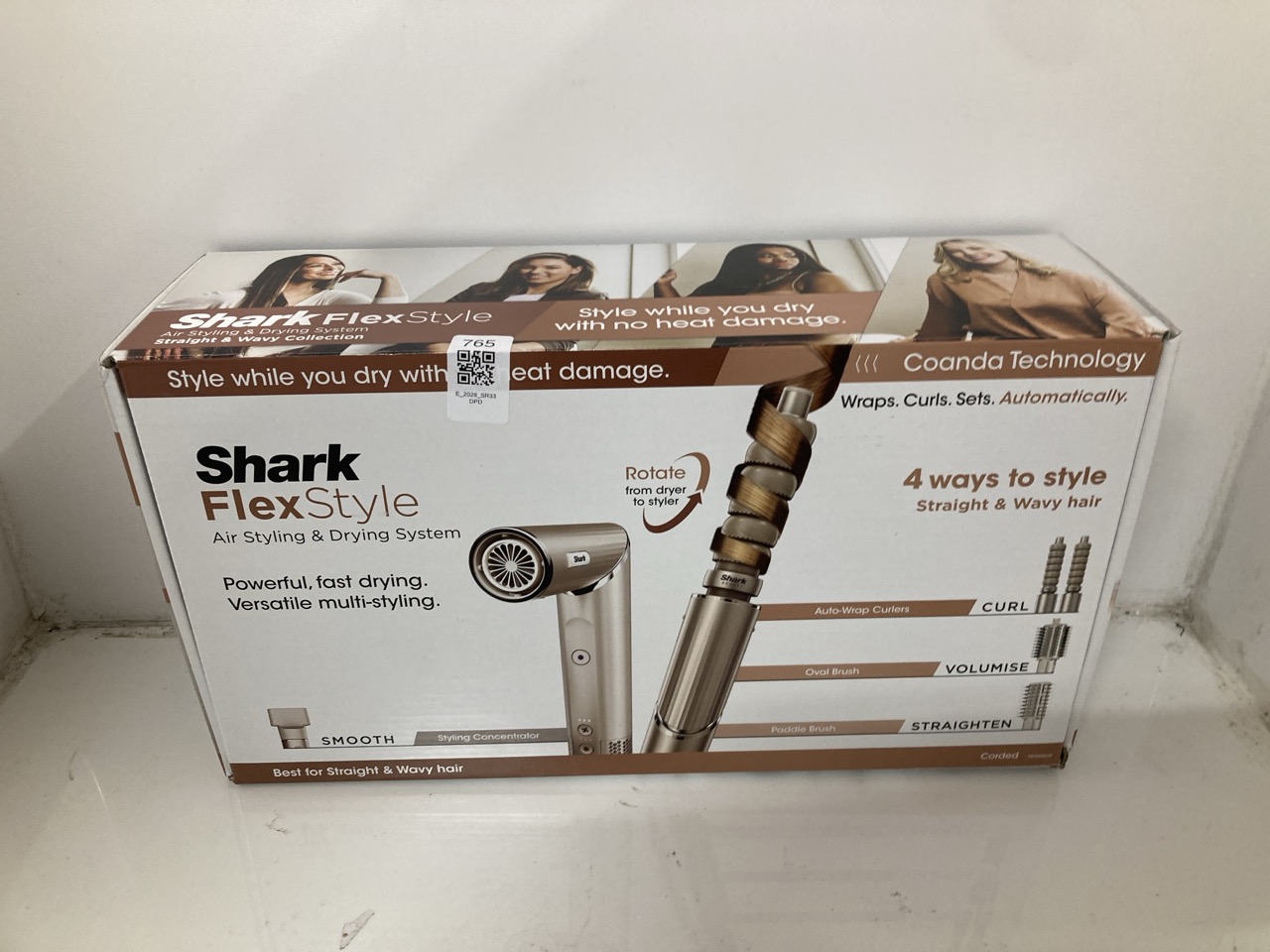 Lot 765  
            Edinburgh SR33 - Delivery Only 

                
SHARK FLEXSTYLE 4-IN-1 AIR STYLER & HAIR DRYER WITH AUTO-WRAP CURLERS, PADDLE BRU...