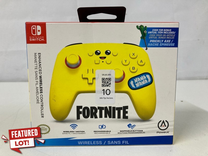 Lot 10  
            Nottingham SR1 - Delivery Only 

                
POWER A NINTENDO SWITCH FORTNITE ENHANCED WIRELESS CONTROLLER (SEALED)
