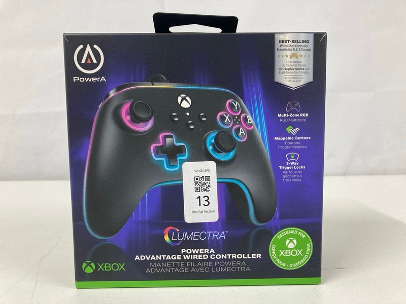 Lot 13  
            Nottingham SR1 - Delivery Only 

                
POWER A XBOX LUMECTRA ADVANTAGE WIRED CONTROLLER - ORIGINAL RRP.£43