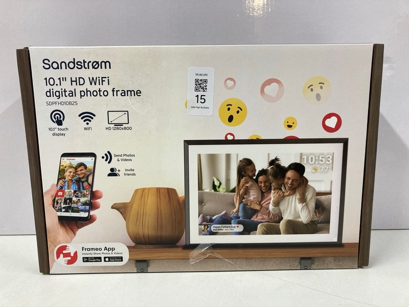 Lot 15  
            Nottingham SR1 - Delivery Only 

                
SANDSTROM 10.1" HD WIFI DIGITAL PHOTO FRAME MODEL: SDPFHD10B25 - ORIGINAL RRP.£49