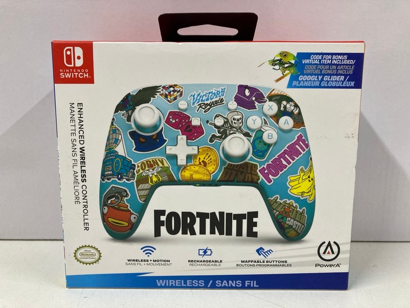 Lot 17  
            Nottingham SR1 - Delivery Only 

                
POWER A NINTENDO SWITCH FORTNITE ENHANCED WIRELESS CONTROLLER (SEALED)