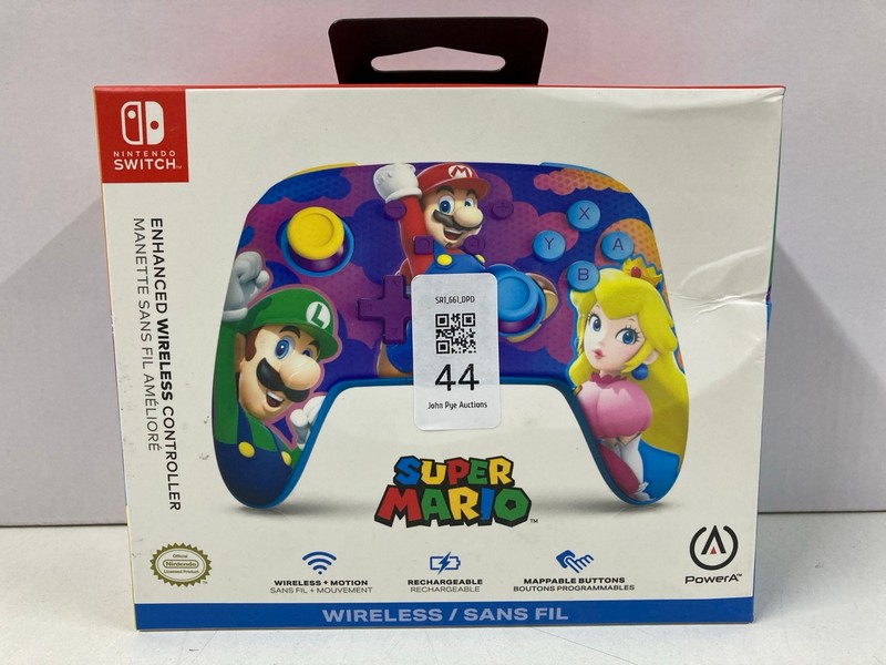Lot 44  
            Nottingham SR1 - Delivery Only 

                
POWER A NINTENDO SWITCH SUPER MARIO ENHANCED WIRELESS CONTROLLER (SEALED)