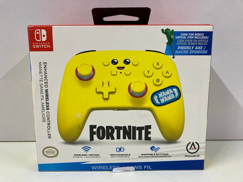 Lot 47  
            Nottingham SR1 - Delivery Only 

                
POWER A NINTENDO SWITCH FORTNITE ENHANCED WIRELESS CONTROLLER (SEALED)