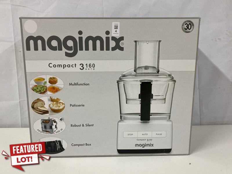 Lot 4  
            Nottingham SR1 - Delivery Only 

                
MAGIMIX COMPACT 3160 AUTO FOOD PROCESSOR - ORIGINAL RRP.£191
