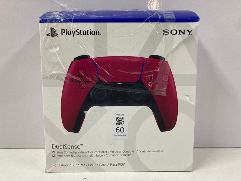Lot 60  
            Nottingham SR1 - Delivery Only 

                
SONY PLAYSTATION 5 DUAL SENSE WIRELESS CONTROLLER - COSMIC RED - ORIGINAL RRP.£44