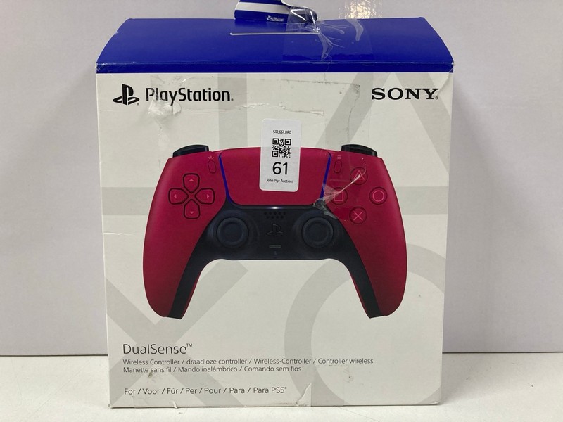 Lot 61  
            Nottingham SR1 - Delivery Only 

                
SONY PLAYSTATION 5 DUAL SENSE WIRELESS CONTROLLER - COSMIC RED - ORIGINAL RRP.£44