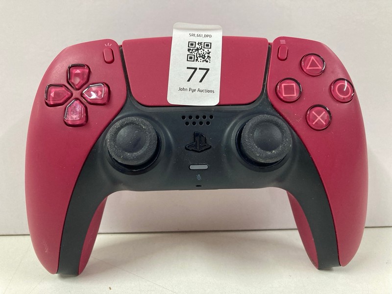Lot 77  
            Nottingham SR1 - Delivery Only 

                
SONY PLAYSTATION 5 DUAL SENSE WIRELESS CONTROLLER - COSMIC RED - ORIGINAL RRP.£44