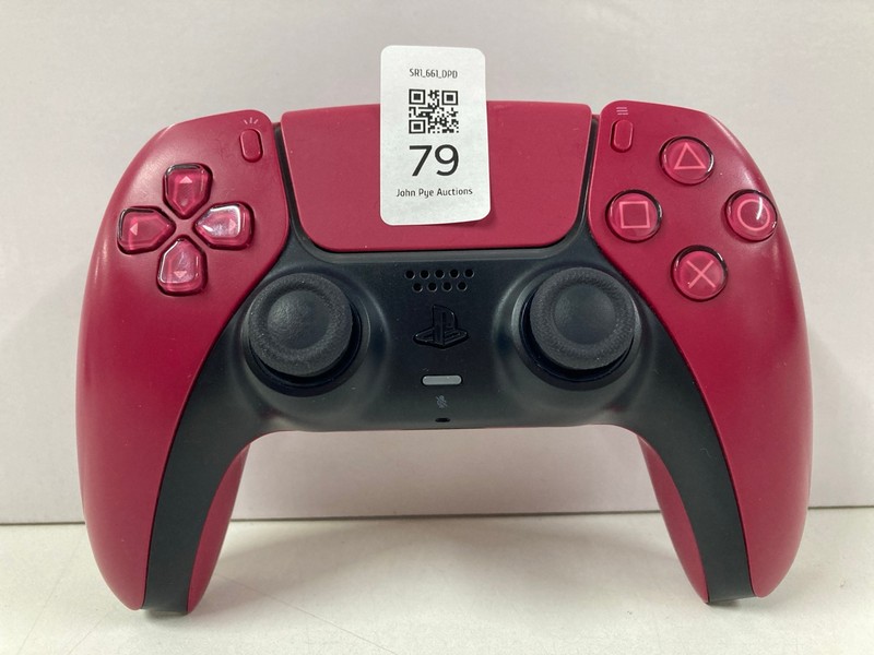 Lot 79  
            Nottingham SR1 - Delivery Only 

                
SONY PLAYSTATION 5 DUAL SENSE WIRELESS CONTROLLER - COSMIC RED - ORIGINAL RRP.£44