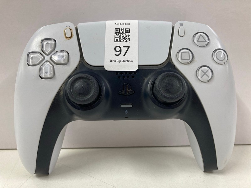 Lot 97  
            Nottingham SR1 - Delivery Only 

                
SONY PLAYSTATION 5 DUAL SENSE WIRELESS CONTROLLER - WHITE - ORIGINAL RRP.£44