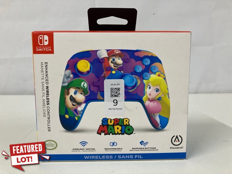 Lot 9  
            Nottingham SR1 - Delivery Only 

                
POWER A NINTENDO SWITCH SUPER MARIO ENHANCED WIRELESS CONTROLLER (SEALED)