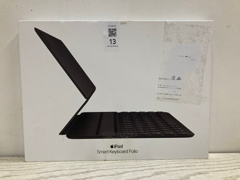 Lot 13  
            Nottingham SR2 - Delivery Only 

                
APPLE IPAD SMART KEYBOARD FOLIO FOR IPAD AIR & IPAD PRO MODEL: A2038