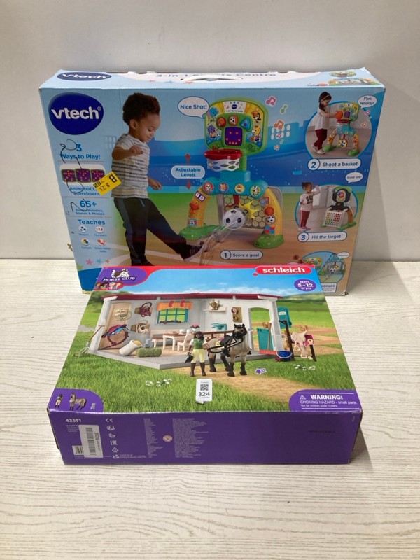 Lot 324  
            Nottingham SR2 - Delivery Only 

                
SCHLEICH HORSE CLUB & VTECH 3 IN 1 SPORTS CENTRE