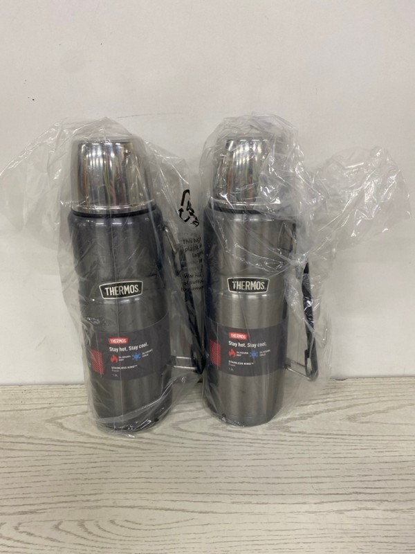 Lot 368  
            Nottingham SR2 - Delivery Only 

                
2 X THERMOS STAINLESS KING 1.2L FLASKS