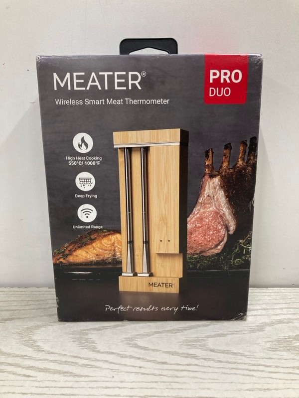 Lot 37  
            Nottingham SR2 - Delivery Only 

                
MEATER WIRELESS SMART MEAT THERMOMETER PRO DUO ORIGINAL RRP: £189.00