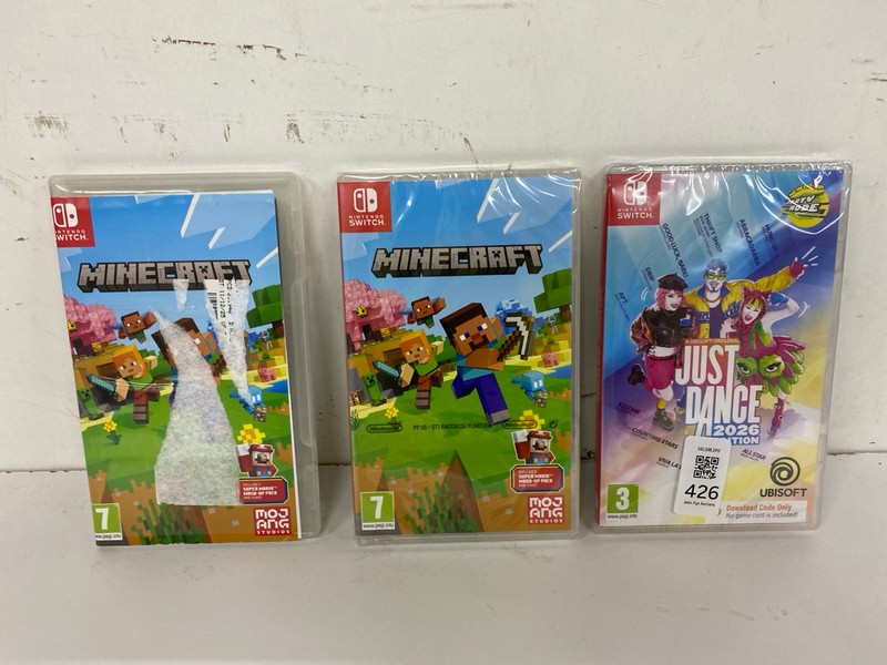 Lot 426  
            Nottingham SR2 - Delivery Only 

                
3 X NINTENDO SWITCH JUST DANCE 2026 EDITION