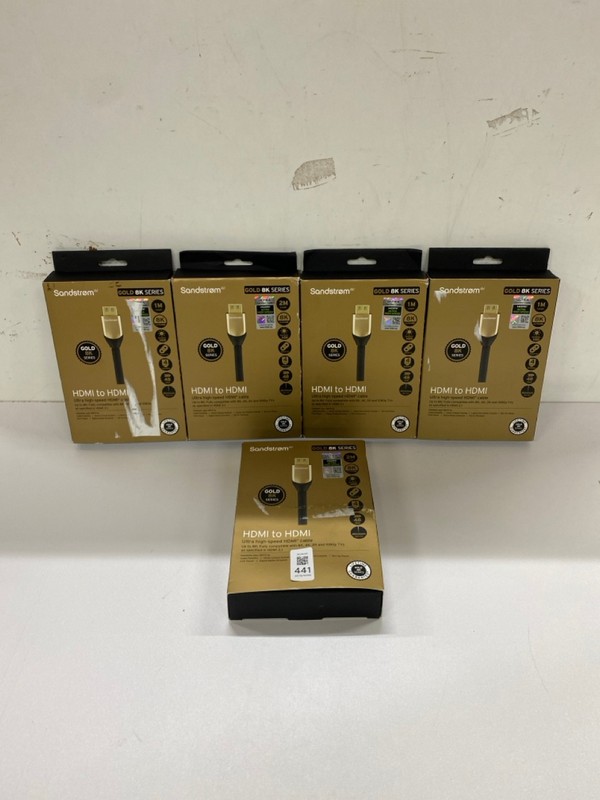 Lot 441  
            Nottingham SR2 - Delivery Only 

                
5 X SANDSTROM HDMI TO HDMI