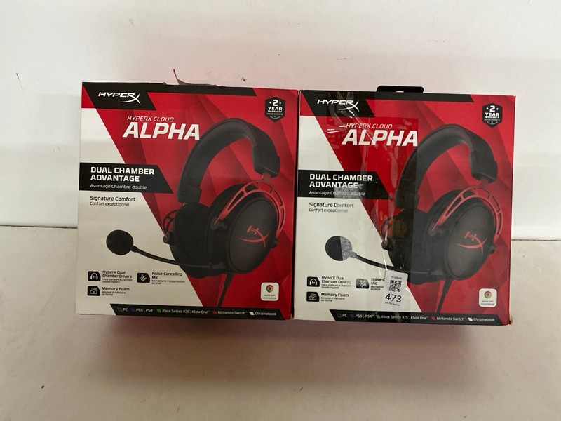 Lot 473  
            Nottingham SR2 - Delivery Only 

                
2 X HYPERX CLOUD ALPHA GAMING HEADSET