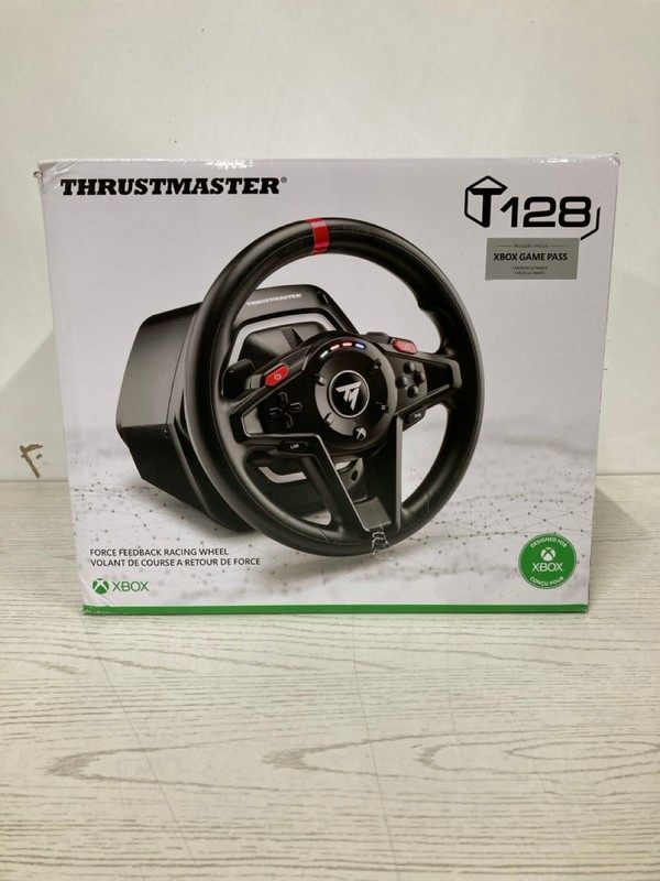 Lot 47  
            Nottingham SR2 - Delivery Only 

                
THRUSTMASTER T128 FORCE FEEDBACK RACING WHEEL FOR XBOX ORIGINAL RRP £149.99