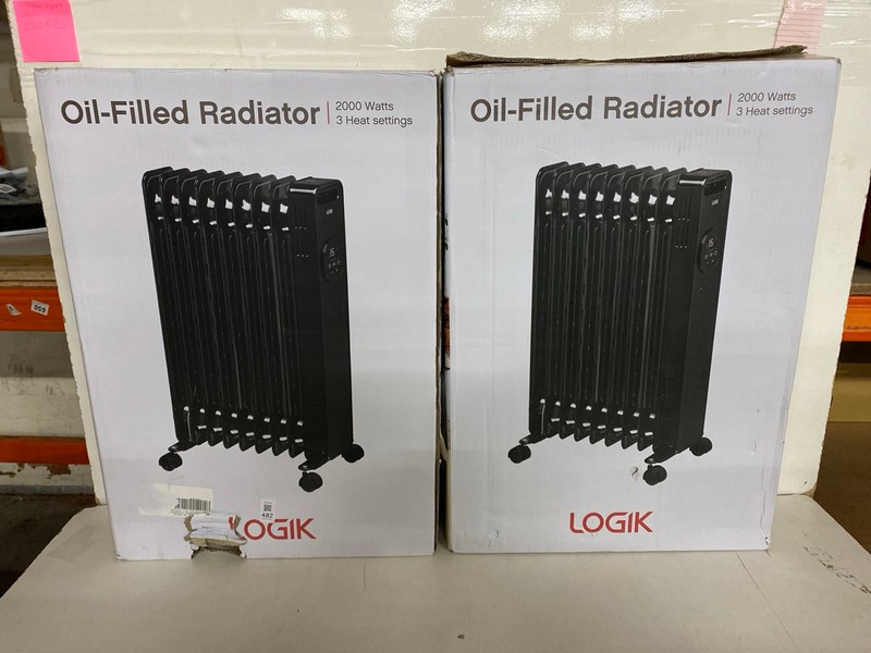 Lot 482  
            Nottingham SR2 - Delivery Only 

                
2 X LOGIK OIL FILLED RADIATOR