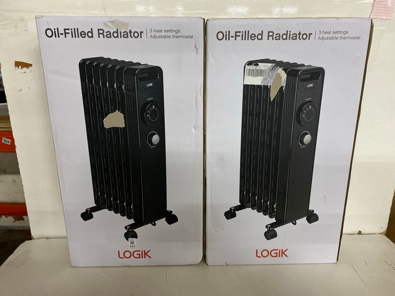 Lot 483  
            Nottingham SR2 - Delivery Only 

                
2 X LOGIK OIL FILLED RADIATOR