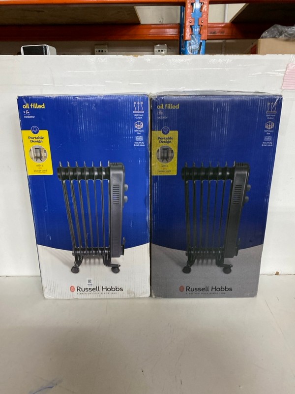 Lot 488  
            Nottingham SR2 - Delivery Only 

                
2 X RUSSELL HOBBS OIL FILLED RADIATOR