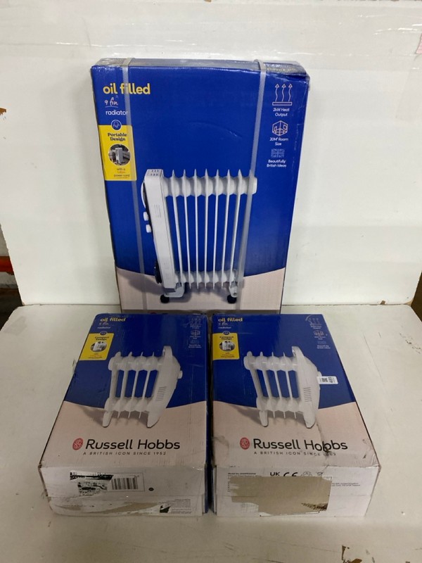 Lot 489  
            Nottingham SR2 - Delivery Only 

                
3 X RUSSELL HOBBS RADIATORS INC 5 FIN