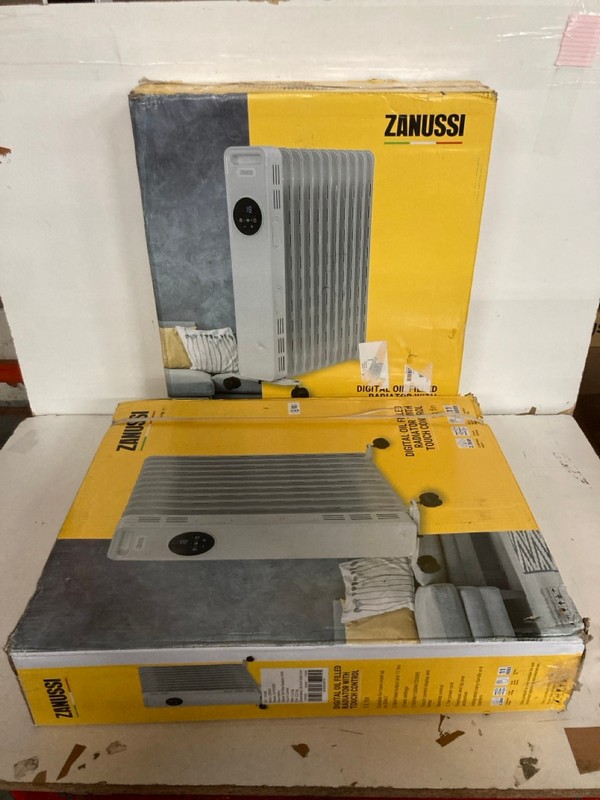 Lot 494  
            Nottingham SR2 - Delivery Only 

                
2 X ZANUSSI DIGITAL OIL FILLED RADIATOR WITH TOUCH CONTROL