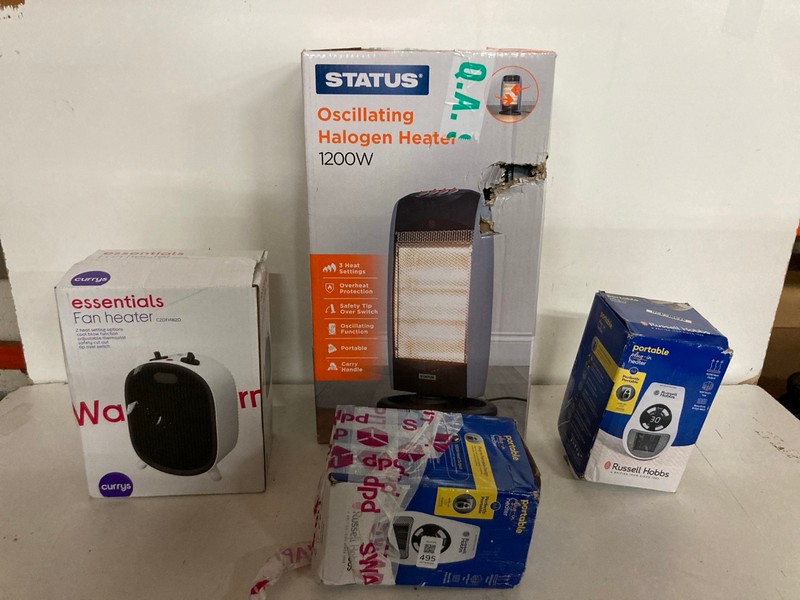 Lot 495  
            Nottingham SR2 - Delivery Only 

                
4 X HEATERS INC PORTABLE PLUG-IN HEATER